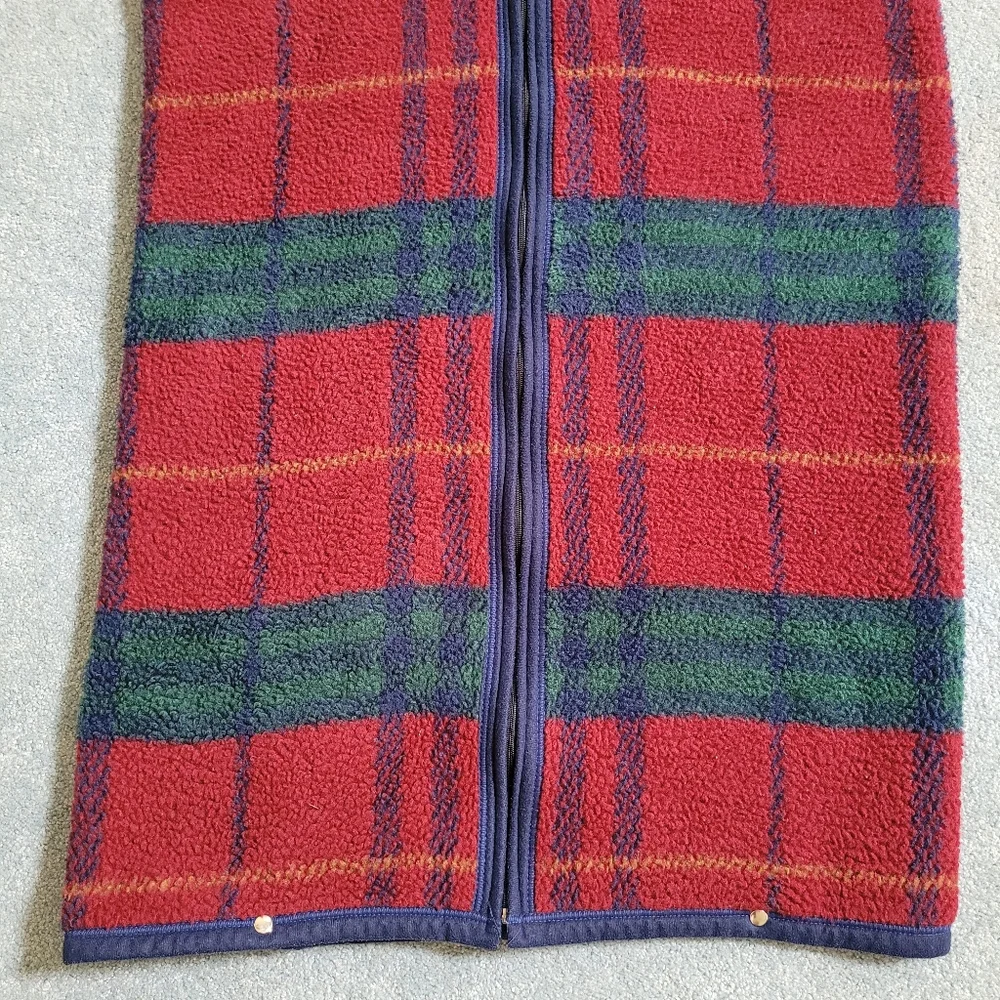 Biederlack Cuddle Wrap Throw Blanket Plaid Snap Zip Up Wearable Snuggie 50x60